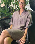 Verona Charcoal Linen Dress