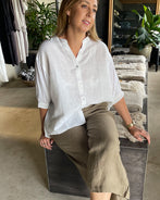 Amalfi Linen White Shirt