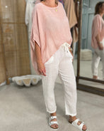 Venice Blush Linen Top