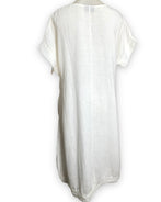 women's white linen dress