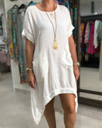 ladies linen white dress